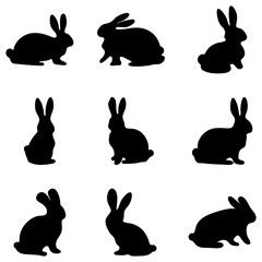 Simple rabbit silhouette set design