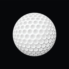 golf ball Realistic vector on black background