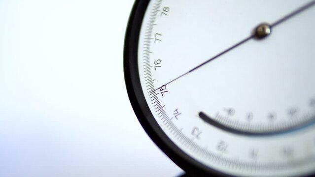 The meteorological barometer shows the pressure of the atmosphere. 