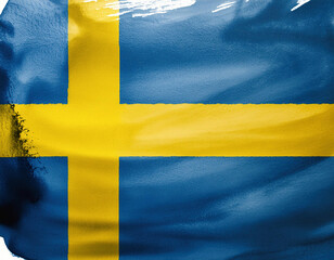 Sweden flag with grunge texture.