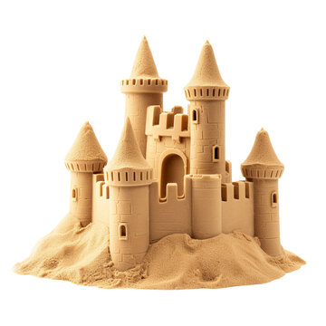 recommend clip art: A sand castle, PNG image, cutout, isolated on transparent background