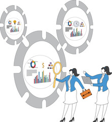 Business and finance marketing and analyzing people concept