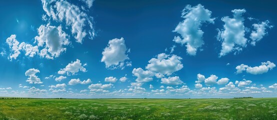 Fototapeta premium Beautiful blue sky with white clouds in the background