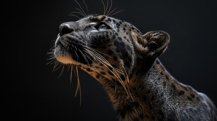 A sleek panther on a clean black background