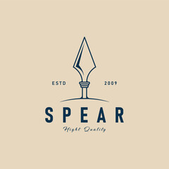 head spear logo line art minimalist design template vector illustration design