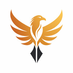 Creative law firm vector art illustration with an Eagle icon logo design.