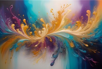 Natural luxury abstract fluid art painting in alcohol ink technique