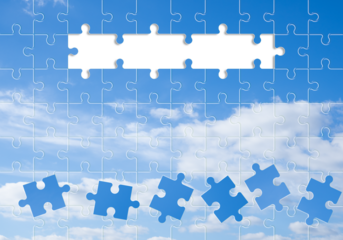 空　ジグソーパズル調　イメージ素材