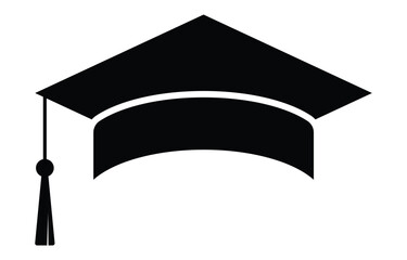 graduation cap and diploma symbol with tassel. vector illustration on transparent background.