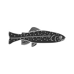 Apache Trout Icon Silhouette Illustration. Fish Vector Graphic Pictogram Symbol Clip Art. Doodle Sketch Black Sign.