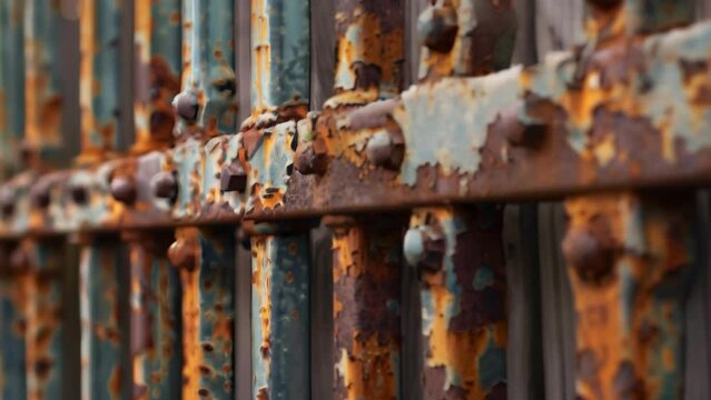 As the wind whispered through the rusted bars of the gothic gates it seemed to carry with it the secrets and stories of the ranchs past. 2d flat cartoon.