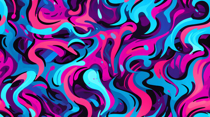 Fototapeta premium pink and blue graffiti pattern geometric shapes design poster background
