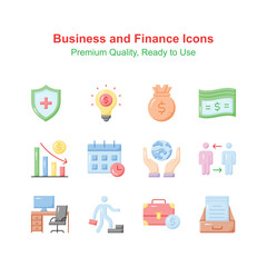 Grab this creatively crafted icons set of business and finance