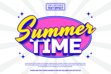 Editable text style effect Summer time theme, modren  typography