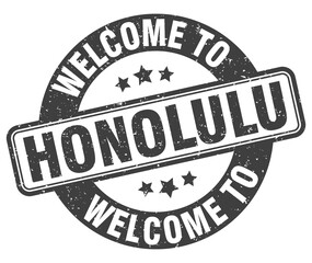 Welcome to Honolulu stamp. Honolulu round sign