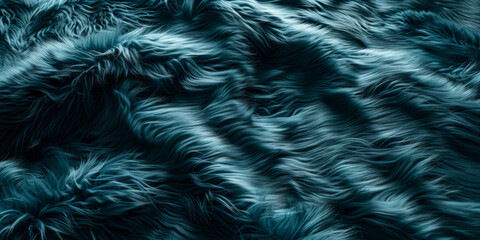 Obraz premium Close-up of Teal Textured Fur Creating a Serene Wave Pattern