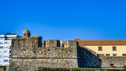 Medieval fort wall in Porto, Portugal
