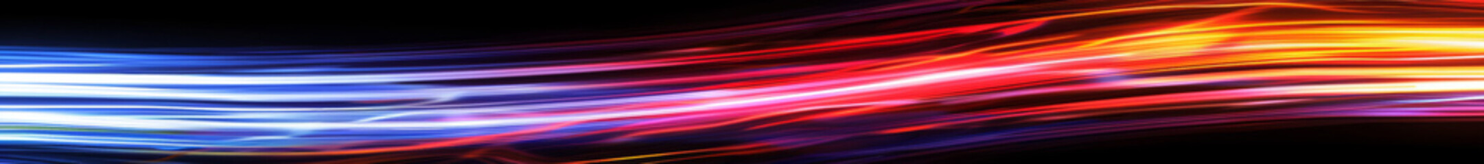 Sleek Stream of Red, Orange, and Blue Neon Light