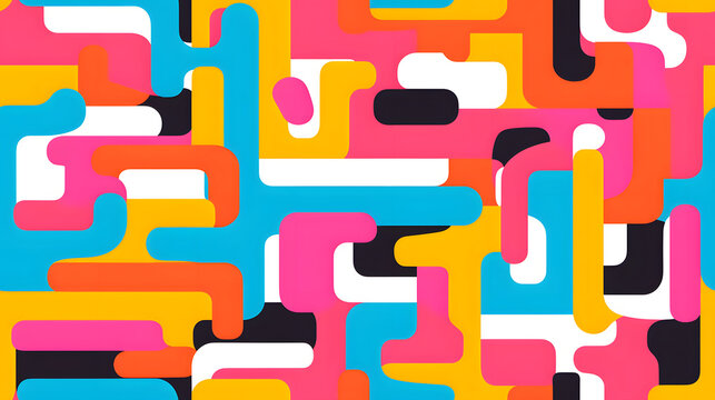 php coding bright and bold geometric shapes design poster background