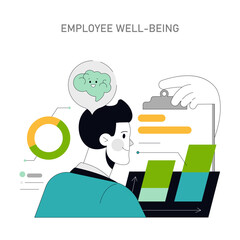 Employee Well-being concept. Vector illustration