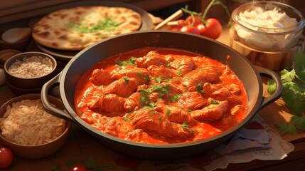 Chicken tikka masala with creamy tomato curry