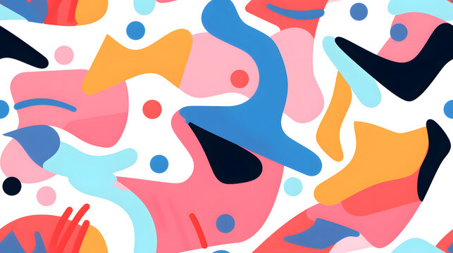 Three different figurative shapes of random items geometric shapes design poster background