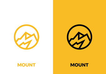 abstract mountain logo. line style creative modern design vector