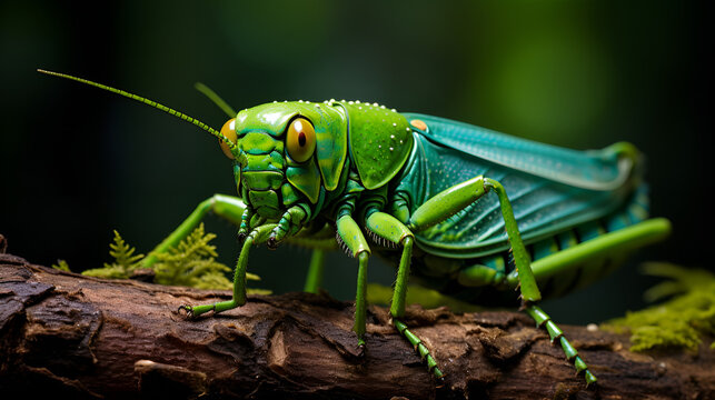 grasshopper on the grass