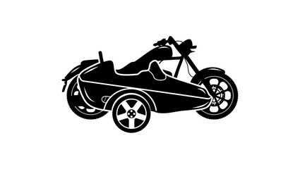 Obraz premium Sidecar emblem, black isolated silhouette