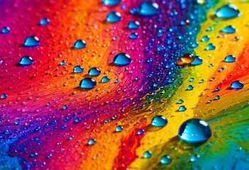 Bright abstract colorful background with drops and bubbles
