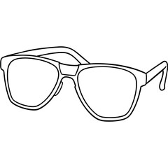 Sunglasses outline coloring book page line art illustration digital drawing