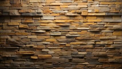 Detailed stone wall with varied patterns