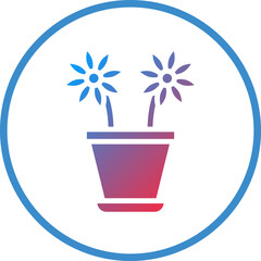 Vector Design Flower Pot Icon Style