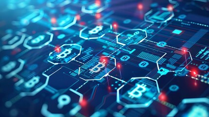 A scenario showing a blockchain application facilitating seamless health insurance claims processing, visualized by digital nodes and connections