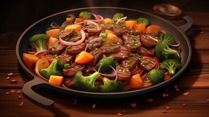 Beef stir-fry with colorful vegetables