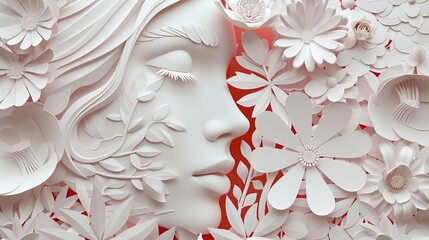 Expressive Paper Cut Design Showcasing Woman's Love