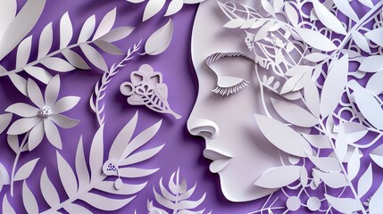 Expressive Paper Cut Design Showcasing Woman's Love