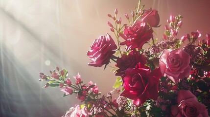 Festive Flowers: Roses on Empty Background for Mother's Day