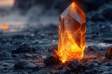 3D icon of imperfect yet beautiful crystal.