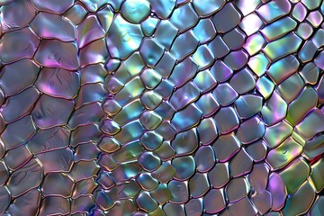 Holographic snake skin. Abstract background with bright multicolored texture of reptile skin....