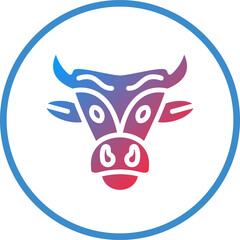 Vector Design Bull Skull Icon Style