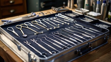Veterinary surgical tools, specialized for animal care.