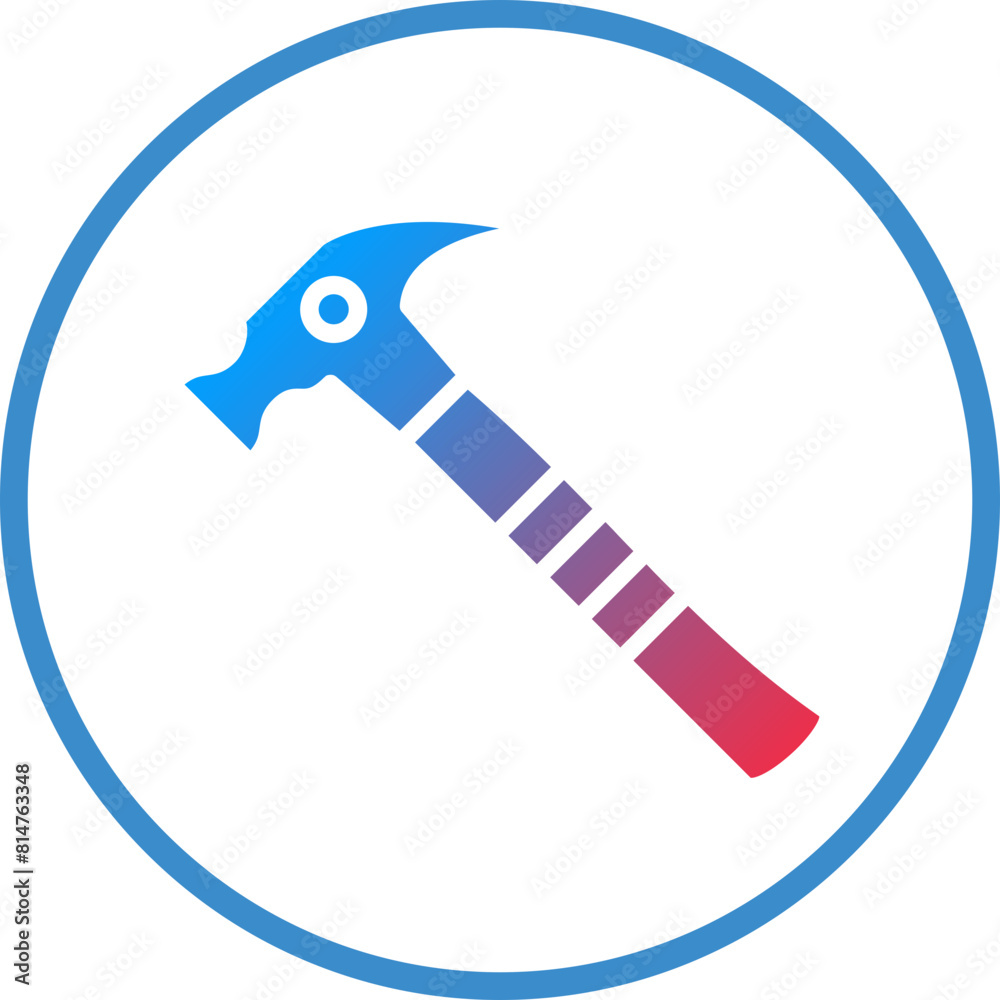 Sticker Vector Design Hammer Icon Style