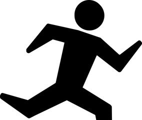 Running sport icon. Athlete silhouette symbol on isolated background. Vector illustration