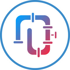 Vector Design Pipeline Icon Style