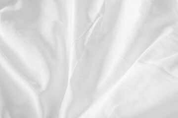 Close up white wrinkled fabric texture rippled surface, Soft focus.