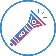 Vector Design Police Flashlight Icon Style