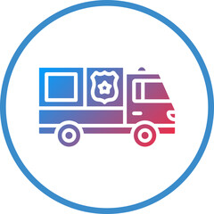 Vector Design Police Van Icon Style