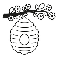 card with beehive on branch