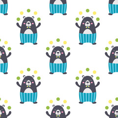 Fototapeta premium seamless pattern with circus bear